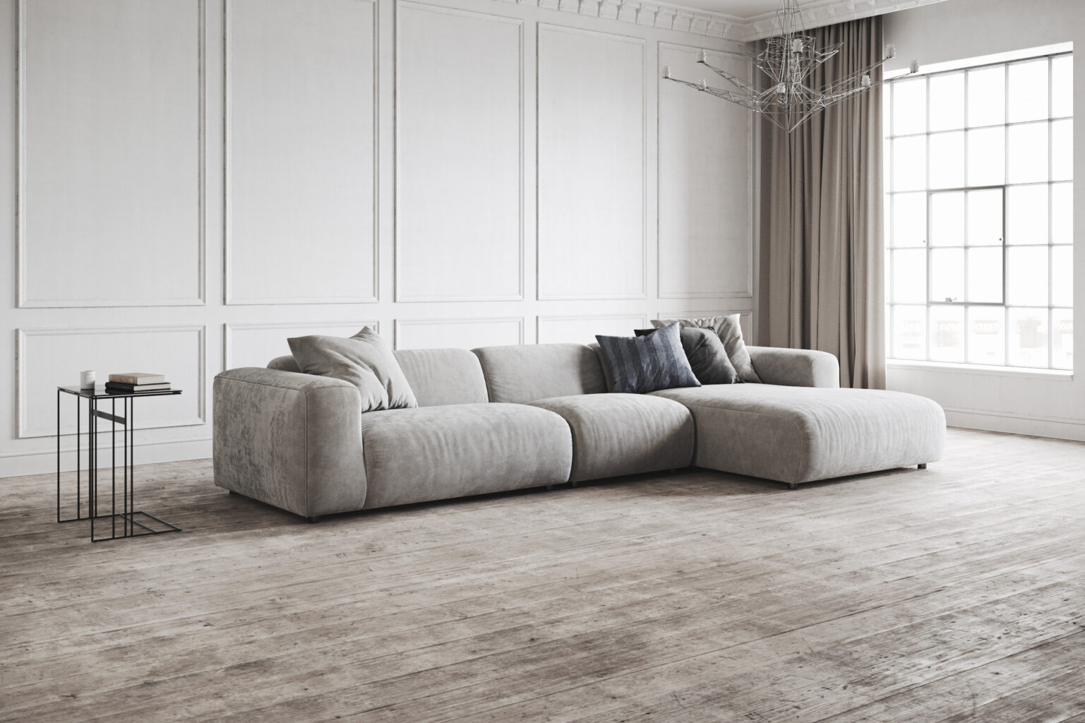 modern grey sofa render